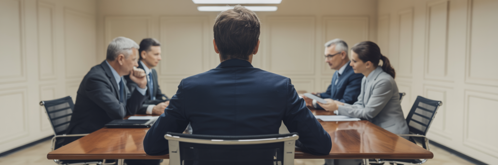Entretien oral avec jury évaluant la posture et la communication du candidat